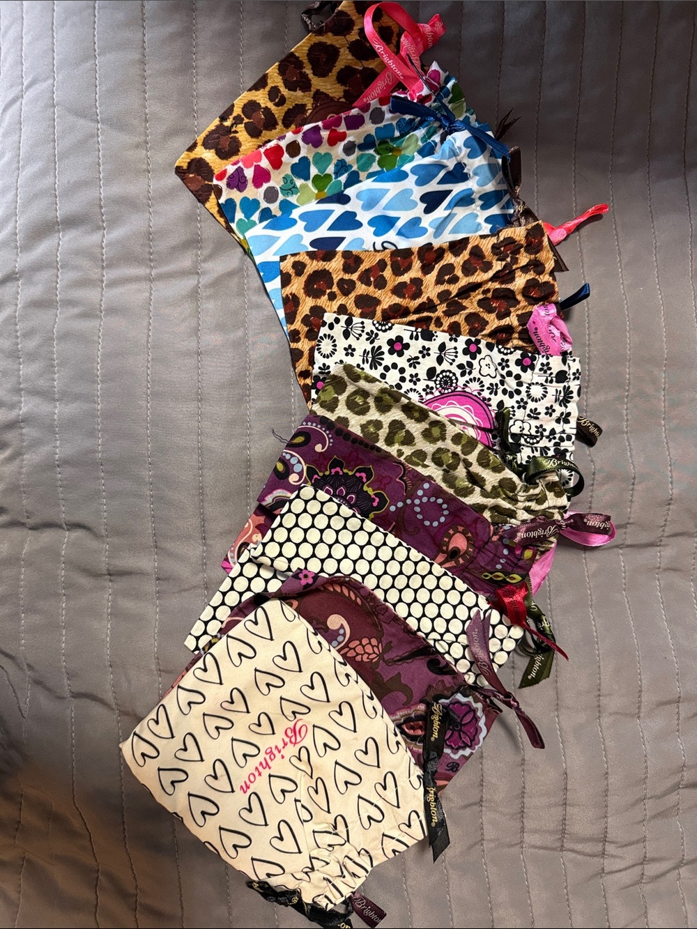 Brighton Patterned Drawstring Pouch Set - Assorted Colors